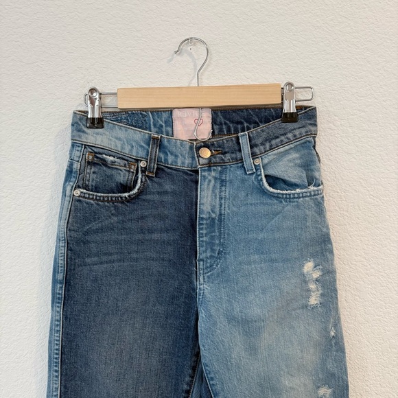 Revice- Two Toned Distressed Straight Leg Jeans- Size 26 - Picture 3 of 8